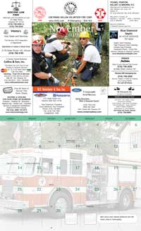 Coeymans Hollow Volunteer Fire Dept Calendar Month with ads, example from 2011.